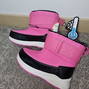 Pink and Black Kids Winter Boots